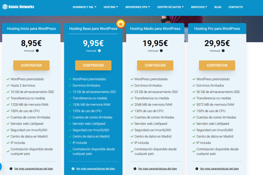hosting WordPress Raiola Networks